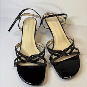 Benjamin Walk Black Patent Strappy Sandals